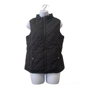 Fuinloth Women's Quilted Vest, Stand Collar Lightweight Zip Padded Gilet